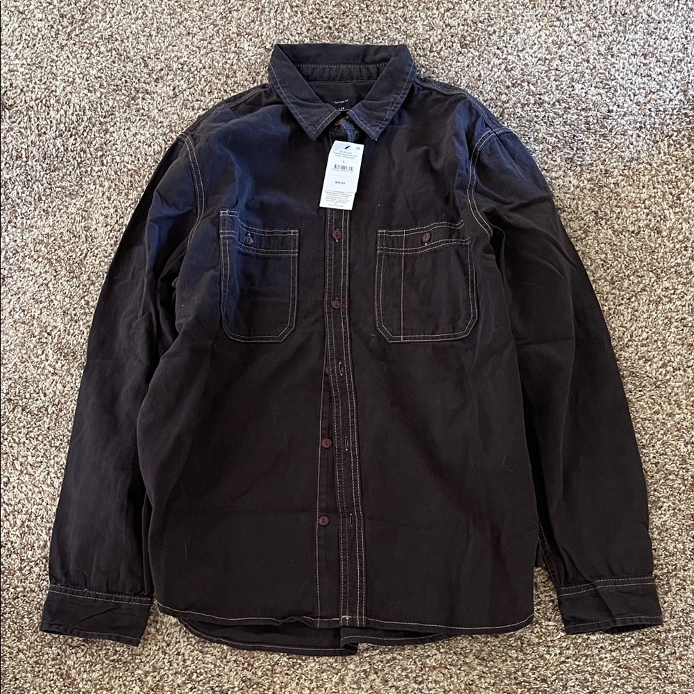 Cotton On Black Denim Overshirt / Button-Up (NWT) – Workwear Style – Size L